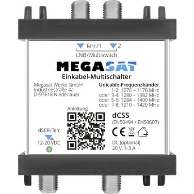 MegaSat 0600211 SAT multiswitch Inputs (multiswitches): 3 (3 SAT/0 terrestrial) No. of participants: 2 Quad LNB compatible
