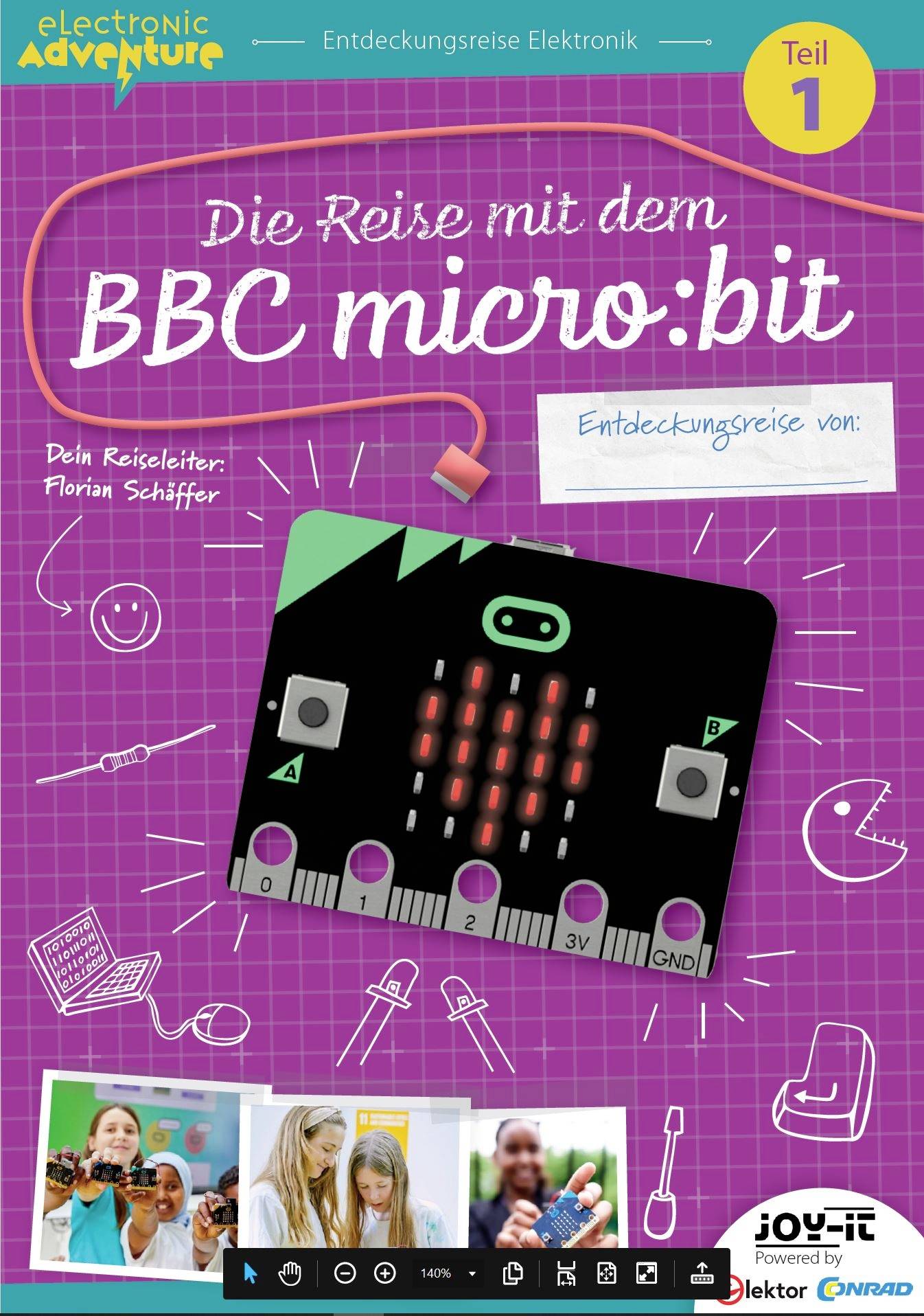 Joy-it EA-MicroBit-V1 Electronic Adventure "Die Reise mit dem micro:bit" V1 BBC micro:bit, Arts & Crafts, Electronic cir-1