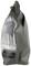 Grey, waterproof bag with a transparent window. Visible inside are various items, including a pen. Bag with brand logo.