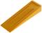 An orange plastic wedge, suitable for use as a door stop or for securing objects.