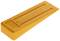 An orange plastic wedge with non-slip grooves, used as a door stop or for stabilising objects.