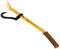 A yellow, T-shaped hand tool with a hook and handle, used for lifting and moving logs, by the brand KRETZER.