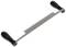 Drawing knife with two black wooden handles and a metal blade, used for woodworking and carving.
