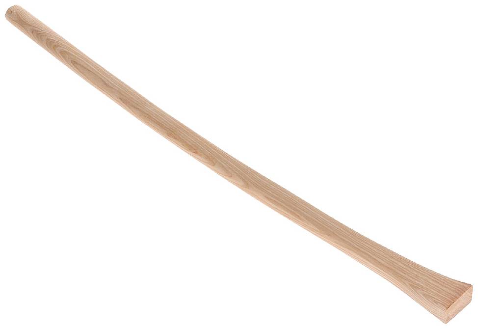 A long, wooden handle, possibly a tool shaft, made of light-coloured wood with a smooth, worked surface.
