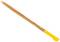Wooden handle with yellow plastic end, suitable for gardening tools or equipment.