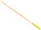 A wooden rod with a yellow end, possibly a broomstick.