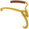 A yellow sappie with a curved handle and hook for forestry work, used for pulling and turning timber logs.