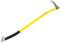 Yellow lifting device with hook and handle, used for hoisting heavy objects; tool for construction or demolition work.