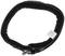 Comfortable, black fabric dog collar with buckle and small label.
