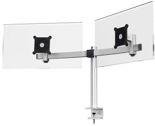 Durable 508523 Monitor desk mount 2 Display(s) 53,3 cm (21") - 68,6 cm (27") Silver Rotatable, Tiltable, Height-adjustab-0