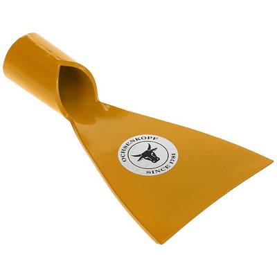 Orange Splitting Axe Head Made of Metal with 'Ox Head' Logo, Suitable for Forestry Work.