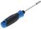 Screwdriver with blue-black handle and metal blade, suitable for general screw-related tasks.