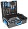 Toolbox with various tools such as screwdrivers, pliers and spanners, all neatly arranged in compartments.