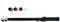 'Torque wrench with four coloured attachments: Black, Red, Yellow, and White. Suitable for precise tightening of screws.'