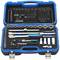 Tool case with various spanners, ratchets, sockets and bits in organised compartments for repair work.