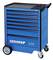 Blue tool trolley with seven drawers, black handles and wheels. The logo 'GEDORE No. 2005 Made in Germany' is displayed on the front.