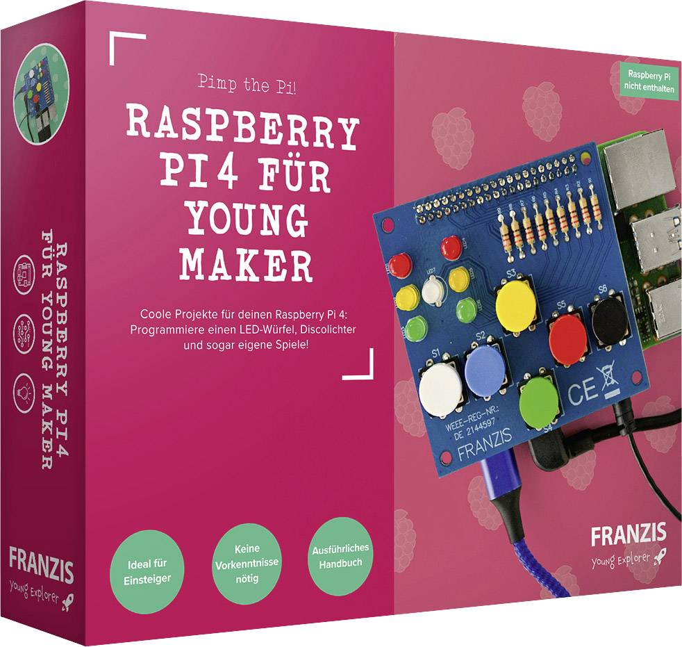 Franzis Verlag 67126 Programming, Raspberry Pi Programmable PCB 14 years and over