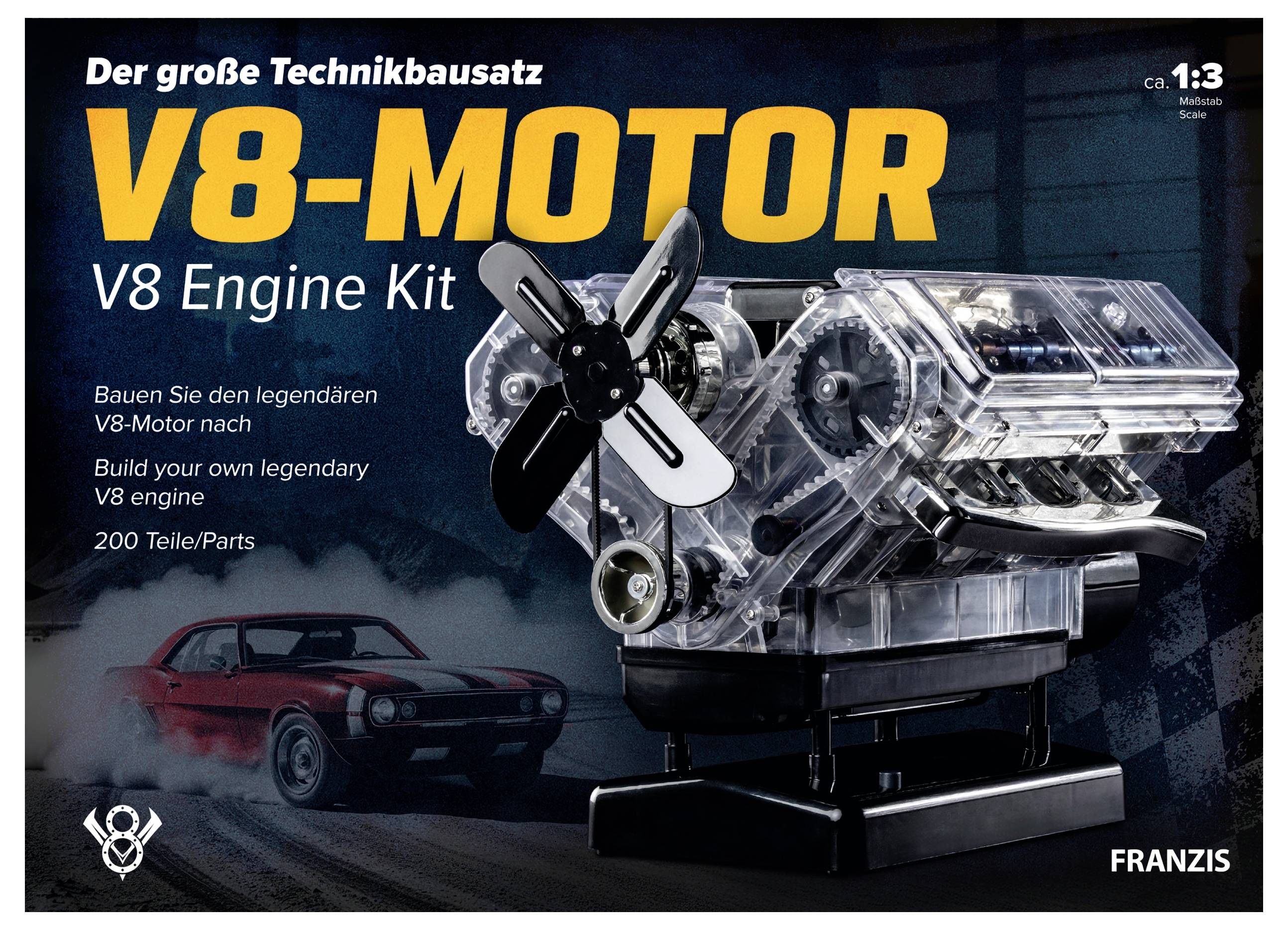 FRANZIS V8 Motor 67114 Assembly kit 14 years and over-1