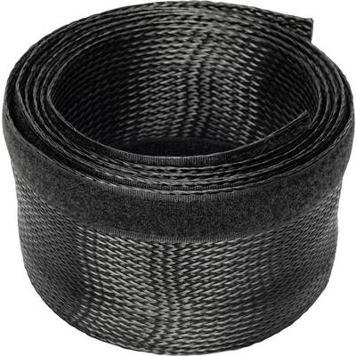 A roll of woven black material, potentially for industrial or craft applications.