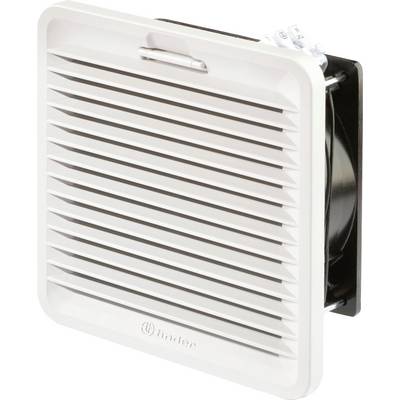 A white ventilation grille with a fan for ventilation, photographed at an angle from the front. The brand name 'Finder' visible on the front.
