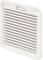 A white plastic ventilation grille, square with horizontal louvres, suitable for applications in enclosures.