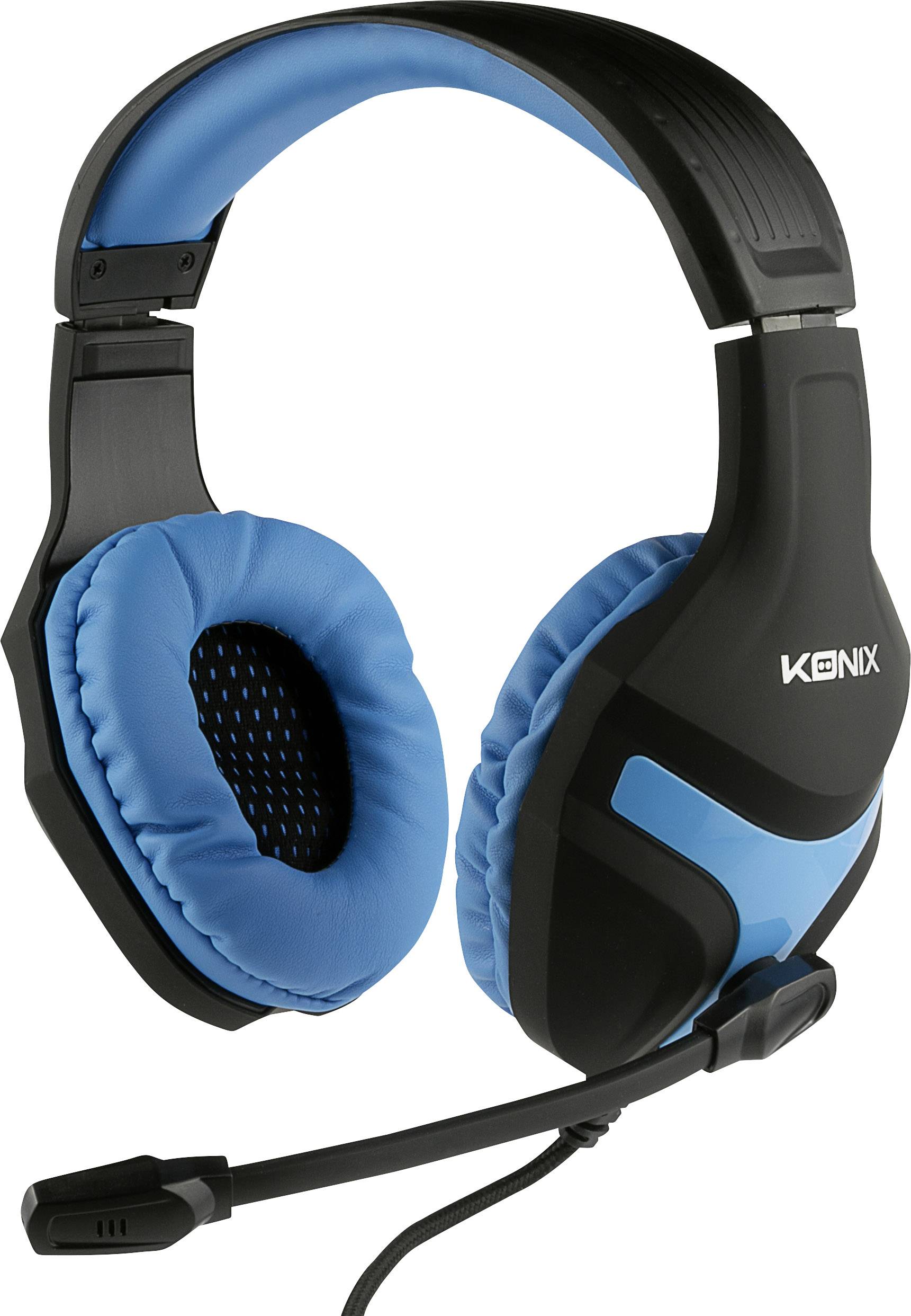 Konix Nemesis Headset Gaming Over-ear headset Corded (1075100) Stereo Black-blue