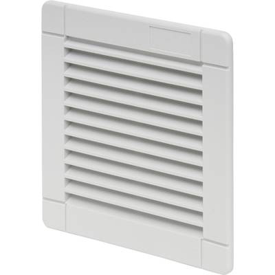 A white ventilation grille with horizontal louvres, used for air circulation or ventilation of rooms, mountable on a wall.