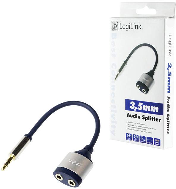 LogiLink CA1100 Kabel Jack Audio/phono Adapter [1x Jack plug 3.5 mm - 2x Jack socket 3.5 mm] Black-3