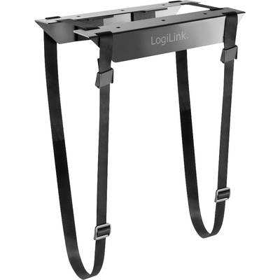 LogiLink mounting bracket for securing routers to surfaces. Includes adjustable straps to accommodate different device sizes.