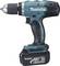 Cordless Makita battery drill, LXT model, with 18V lithium-ion battery, ergonomically designed, primarily in blue and black.