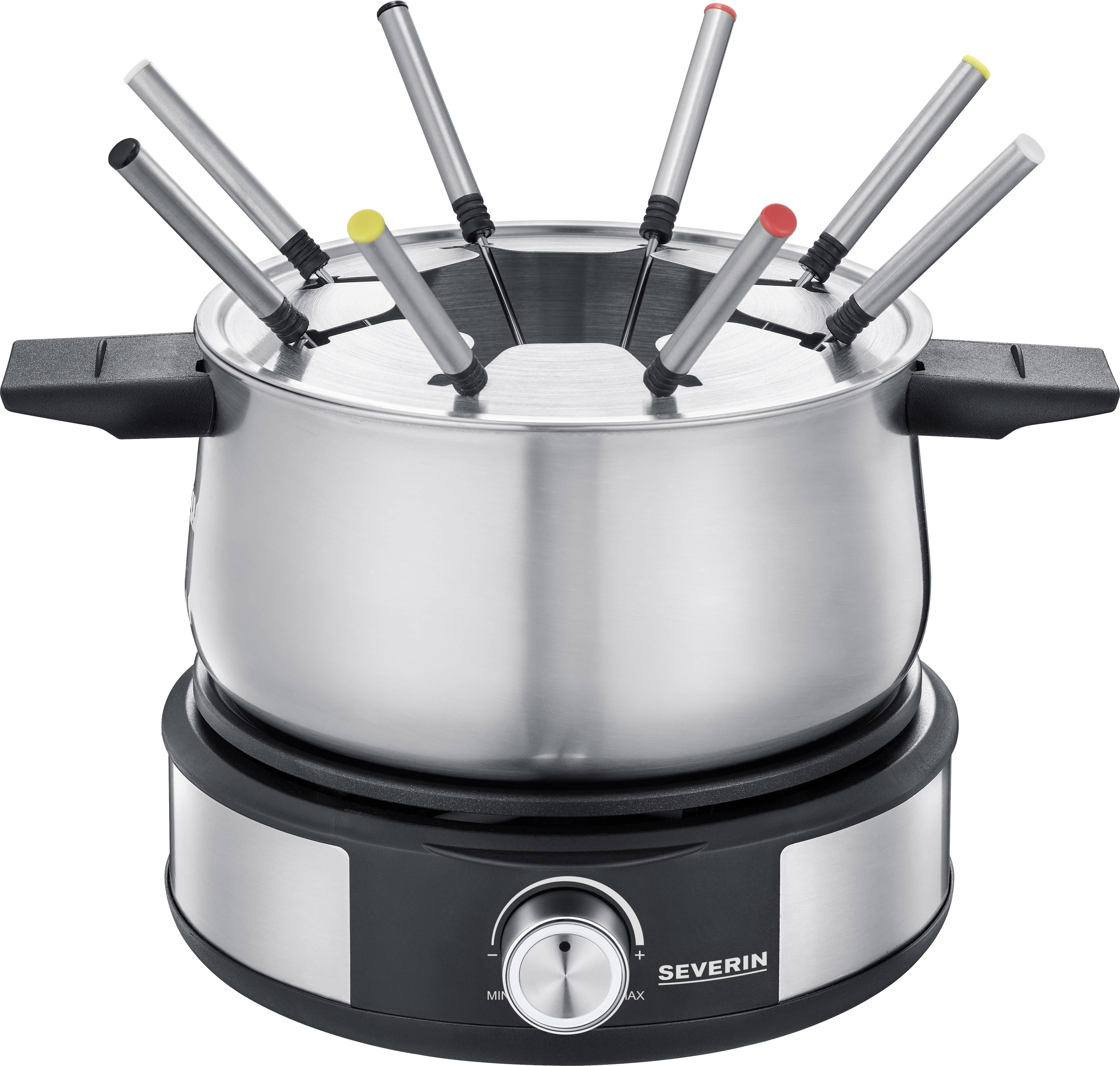 Severin 2471 Fondue 1500 W stepless thermostat Stainless steel, Black