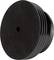 A black, round polishing sponge with a central opening and grooved sides. Suitable for car care and polishing machines.
