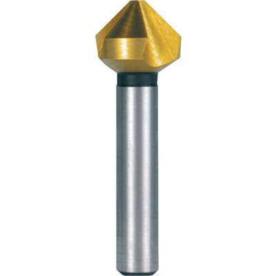 A conical metal milling cutter with a golden head and silver shaft. Used for precise milling in craft and industry.