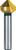 Tapered milling cutter with a yellow head and silver shaft, typically used for countersinking and deburring holes in metal or wood.