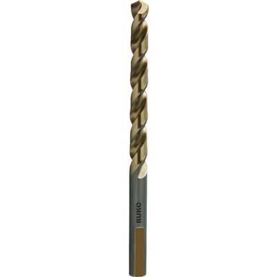 Metal drill bits with spiral cutting edges, some gold-coloured, suitable for drilling hard materials.