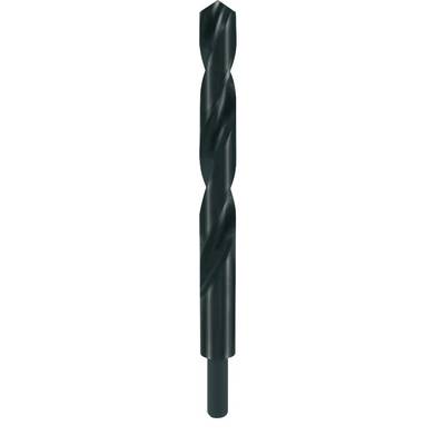 Black spiral drill bit with a smooth surface, suitable for metalworking.