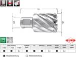 Core driller HSS Co 5 with Weldon shank (3/4