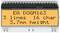 LCD display with the inscription 'EA DOGM163 3 lines 16 char 3.7mm height' on an orange background.