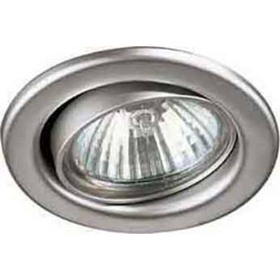 Recessed light fitting with a silver frame and transparent cover, suitable for modern interior lighting.