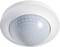 Ceiling motion sensor in white for indoor spaces, with a round design and textured surface, for motion detection.