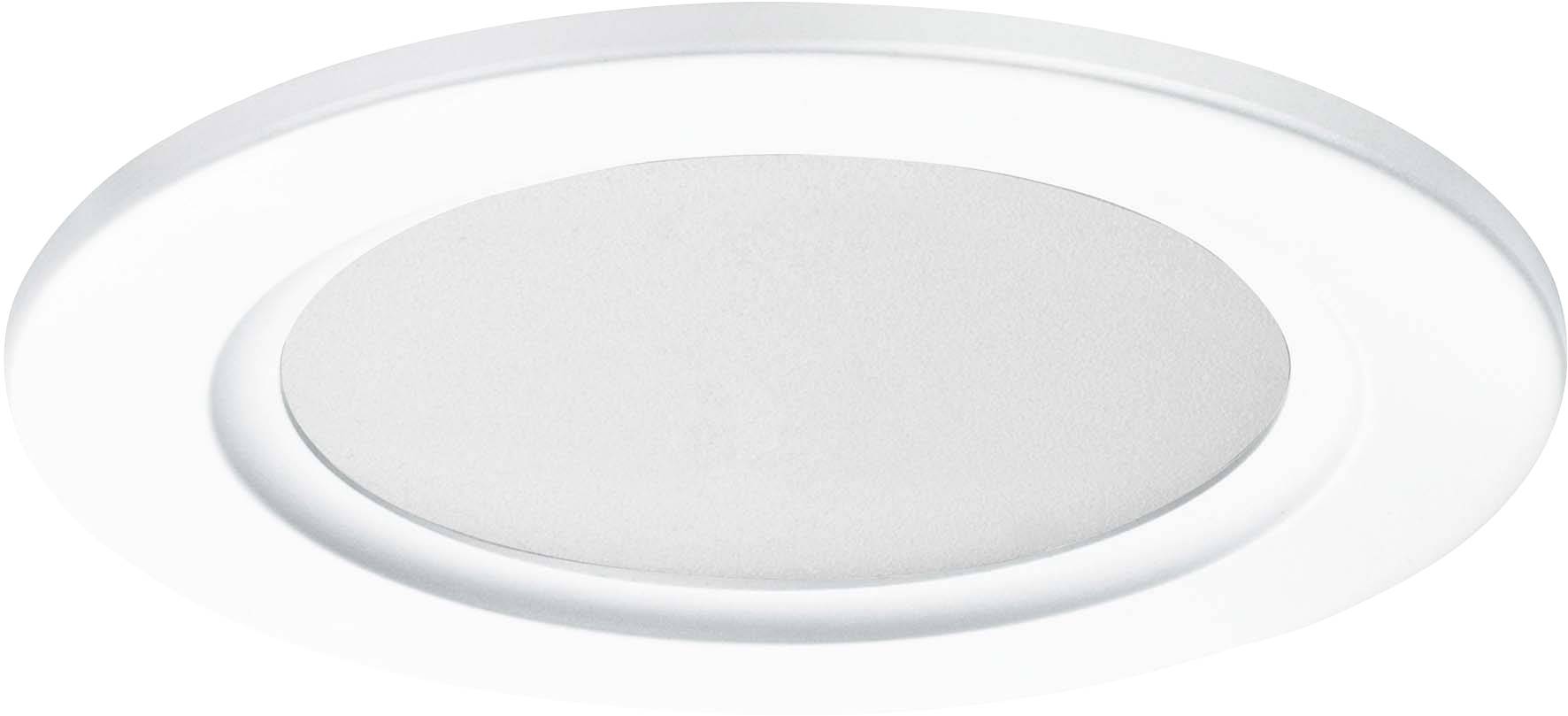 Round, white recessed ceiling light with a minimalist design for contemporary interiors.