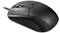 Black, wired computer mouse with a scroll wheel and two main buttons, suitable for office use and general computing.