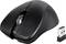 Black wireless computer mouse with USB receiver, ergonomic design, ideal for daily use and office environments.