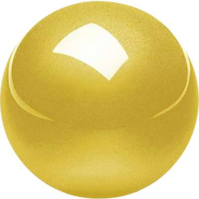 A gleaming, golden sphere with a white light reflection on its surface.