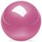 A gleaming, pink sphere reflecting light, on a white background.