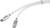Two white cables with metal connectors. One has a USB-C connector, the other a Lightning connector.