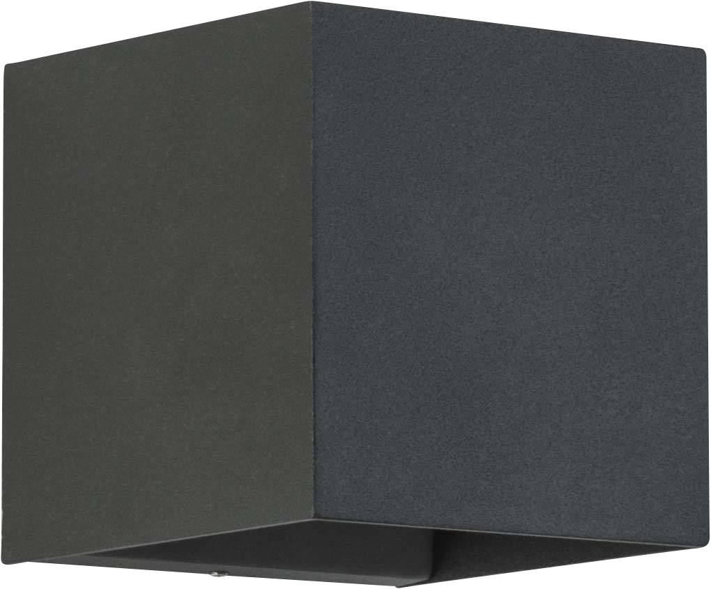 Cubic, black wall light with no visible details or embellishments.