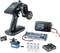 Remote-controlled set with remote control, rechargeable batteries, charger and receiver. Includes batteries, servo and connecting cables. Ideal for RC vehicles.