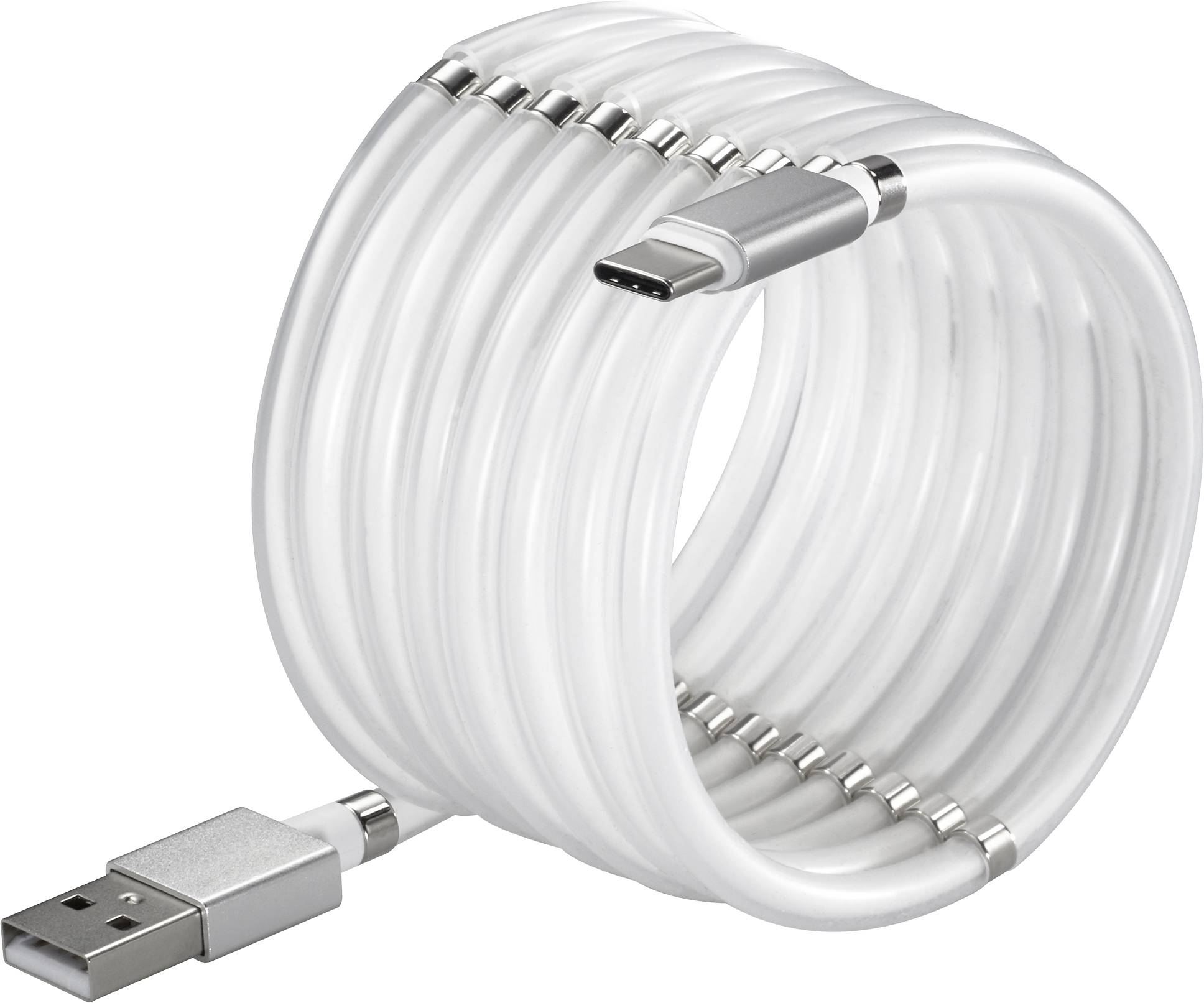 Renkforce USB cable USB 2.0 USB-A plug, USB-C® plug 2.00 m White gold plated connectors TO-6895311-0