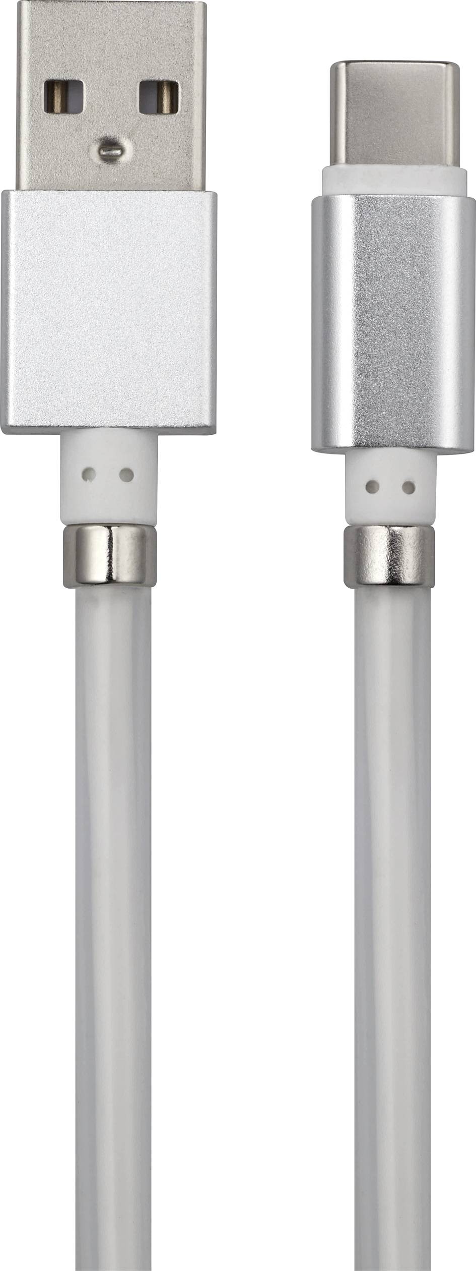 Renkforce USB cable USB 2.0 USB-A plug, USB-C® plug 2.00 m White gold plated connectors TO-6895311-2
